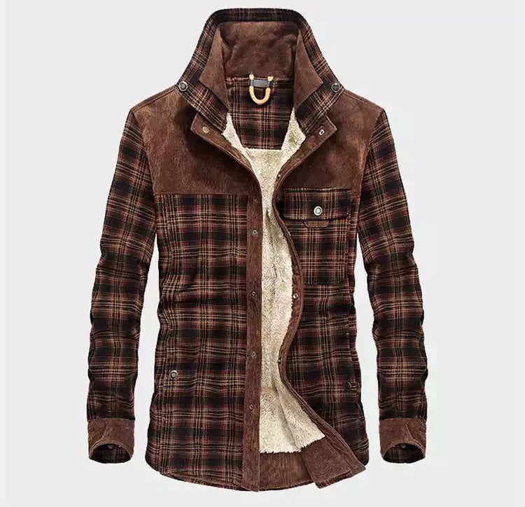 Malcolm | Men's Sherpa Lined Plaid Shirt Jacket